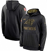 Men's Carolina Panthers Nike Black 2020 Salute to Service Sideline Performance Pullover Hoodie,baseball caps,new era cap wholesale,wholesale hats